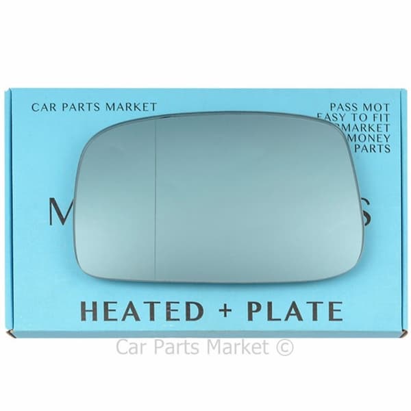 For Fiat Ulysse 02-11 Left Aspheric Electric Blue Wing Mirror Glass +Plate