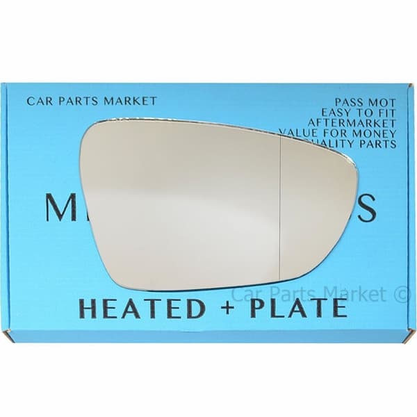 For Kia Ceed 2012-2018 Right Driver Aspheric Electric Wing Mirror Glass w/ Plate