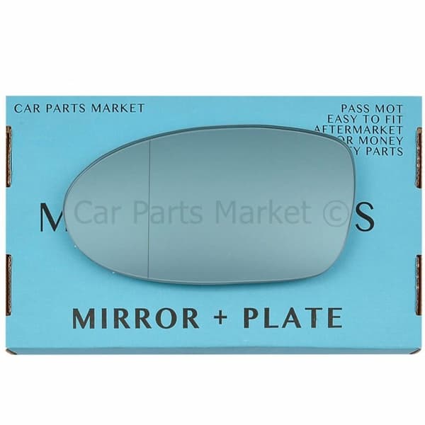 For BMW M5 98-03 Left Passenger Side Aspheric Blue Wing Mirror Glass with Plate