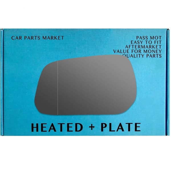 For Ford Mustang 2015-2023 Left Electric Wing Mirror Glass with Plate