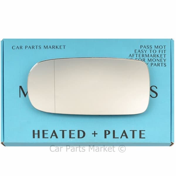 Left Side Wide Angle Wing Door Mirror Glass For Jaguar XK 1996-05 Heated + Plate