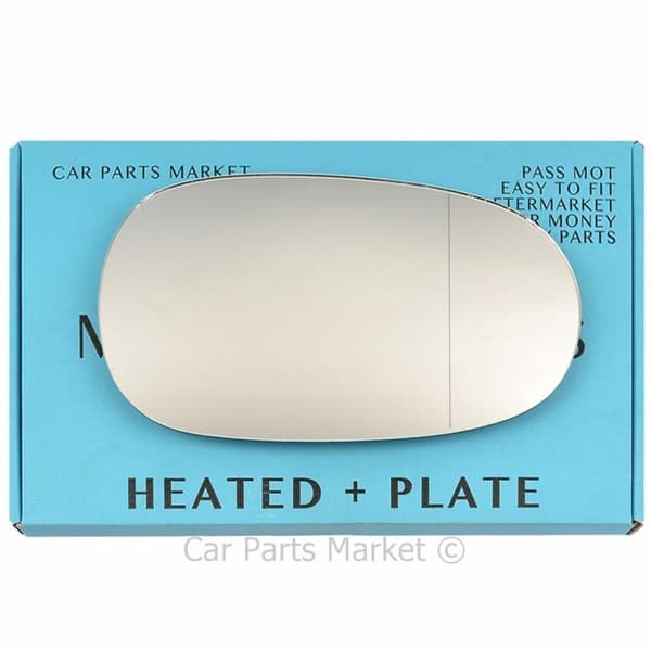 Right Side Wide Angle Wing Mirror Glass For Jaguar S-Type 02-08 Heated + Plate