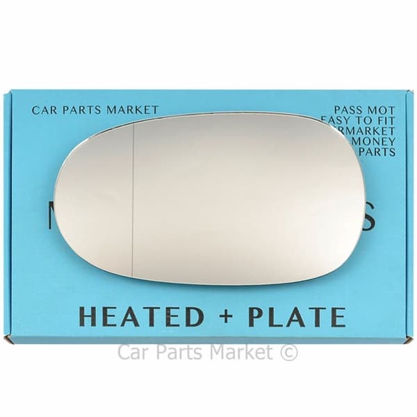 Left Side Wide Angle Wing Mirror Glass For Jaguar XJ X350 03-07 Heated + Plate