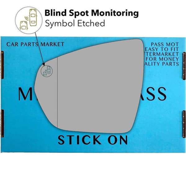 Left Side Wide Angle BSM Wing Mirror Glass Citroen C5 Aircross 2019-2023