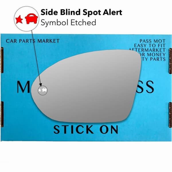 Left Passenger Side SBSA BSM Wing Mirror Glass For Vauxhall Insignia B 2017-2023
