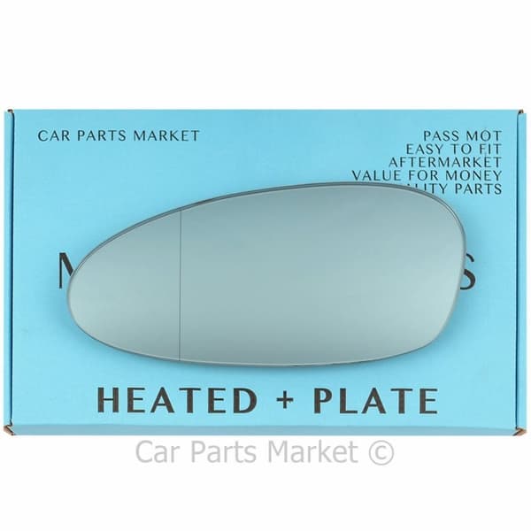 Left Side Blue Wide Angle Wing Mirror Glass For Porsche 911 05-08 Heated + Plate