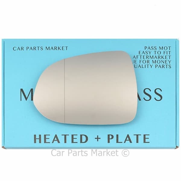 Left Side Wide Angle Wing Door Mirror Glass For Honda Jazz 02-05 Heated + Plate