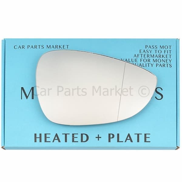 For Ford Fiesta 08-17 Right Aspheric Electric Wing Door Mirror Glass w/ Plate