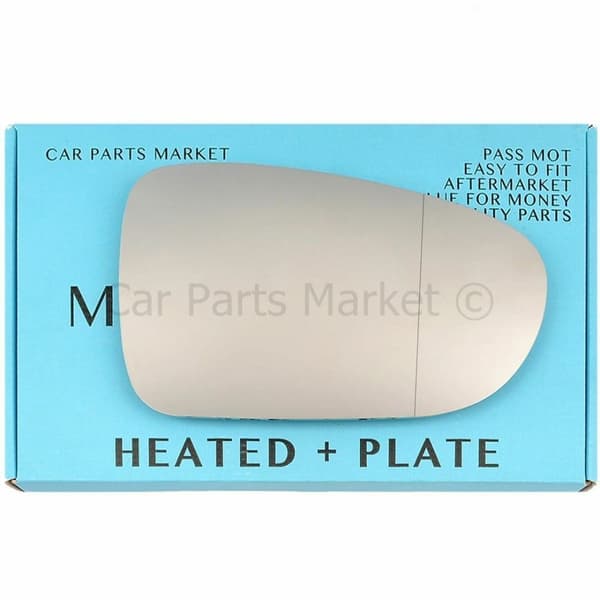 For Ford Galaxy 95-06 Right Driver Aspheric Electric Wing Mirror Glass w/ Plate