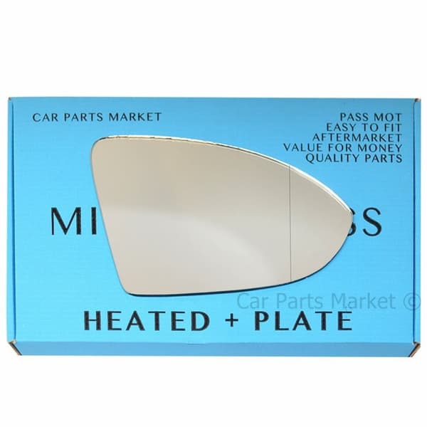 Right Side Wide Angle Wing Mirror Glass For VW Golf 7 2013-2020 Heated +Plate
