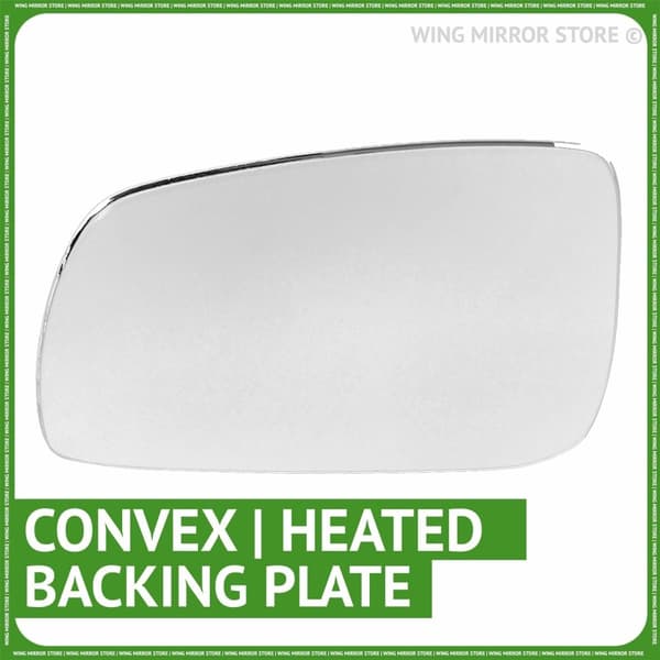 For Audi A8 94-99 Left Passenger Side Electric Wing Mirror Glass with Plate