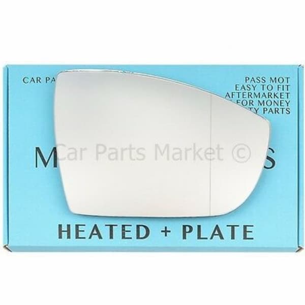 For Ford S-Max 06-15 Right Driver Aspheric Electric Wing Mirror Glass with Plate