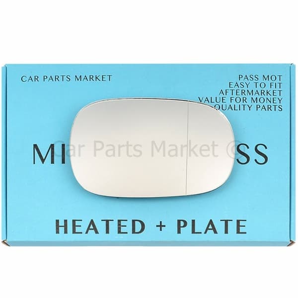 For Ford Ka 96-08 Right Driver Aspheric Electric Wing Mirror Glass with Plate