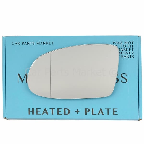 For Vauxhall Omega 94-99 Left Side Aspheric Electric Wing Mirror Glass w/ Plate