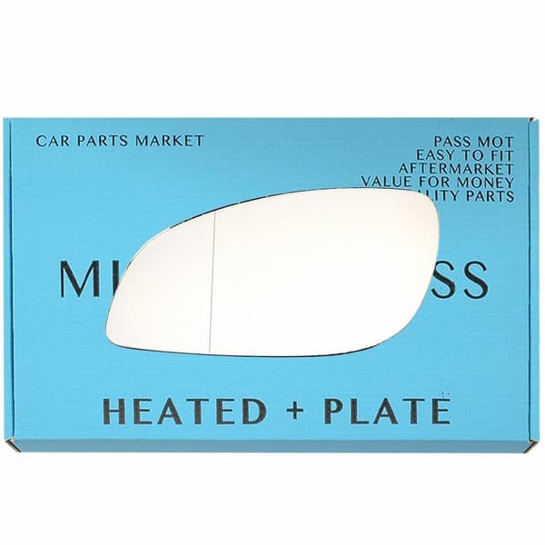 For Vauxhall Vectra C 03-08 Left Aspheric Electric Wing Mirror Glass w/ Plate