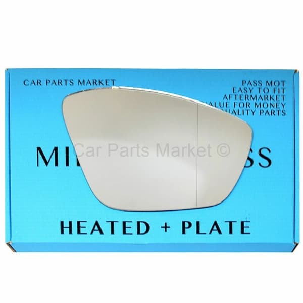 For Peugeot 2008 13-19 Right Side Aspheric Electric Wing Mirror Glass with Plate