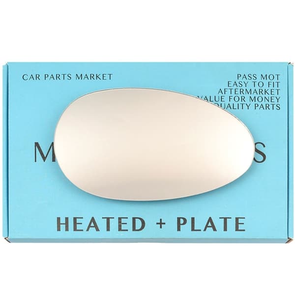 For MG ZR ZS ZT 2001-05 Right Side Heated Flat Wing Mirror Glass Driver + Plate