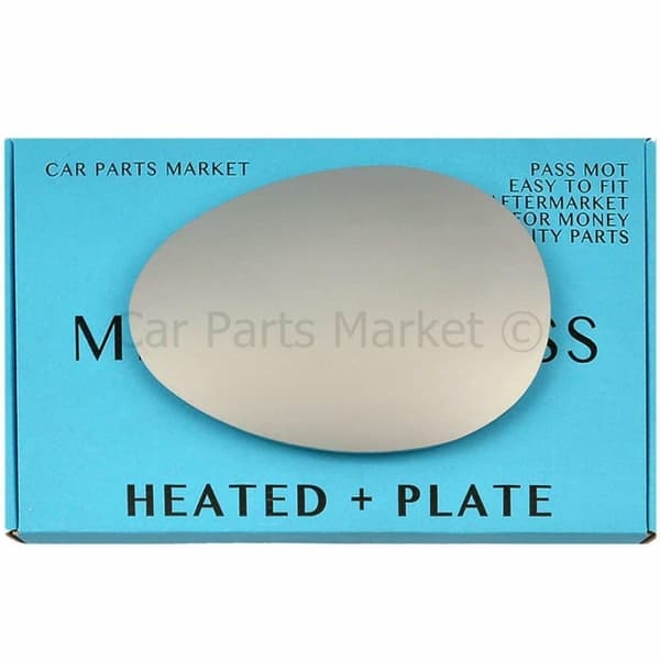 Left Passenger Side Mirror Glass For Mini Coupe R58 2011-2016 Heated + Plate