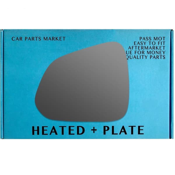 Left Passenger Side Convex Mirror Glass For MG GS 2016-2019 Heated + Plate