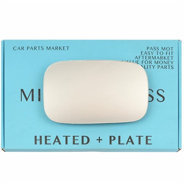 Left Passenger Side Convex Mirror Glass For MG MGF 1995-2000 Heated + Plate