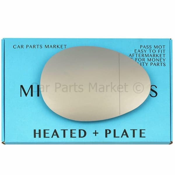 Right Side wide Angle Mirror Glass For Mini Coupe R58 2011-2016 Heated + Plate