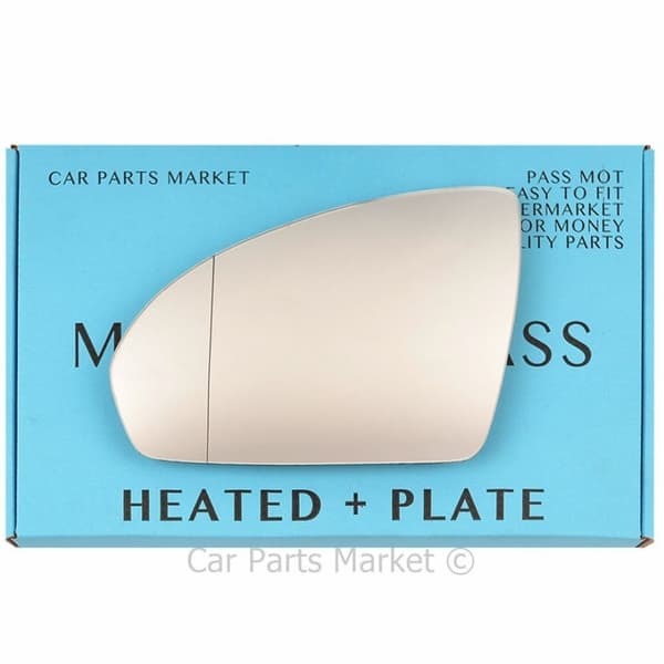 Left Side Wide Angle Wing Door Mirror Glass For Smart Fortwo 07-14 Heated +Plate