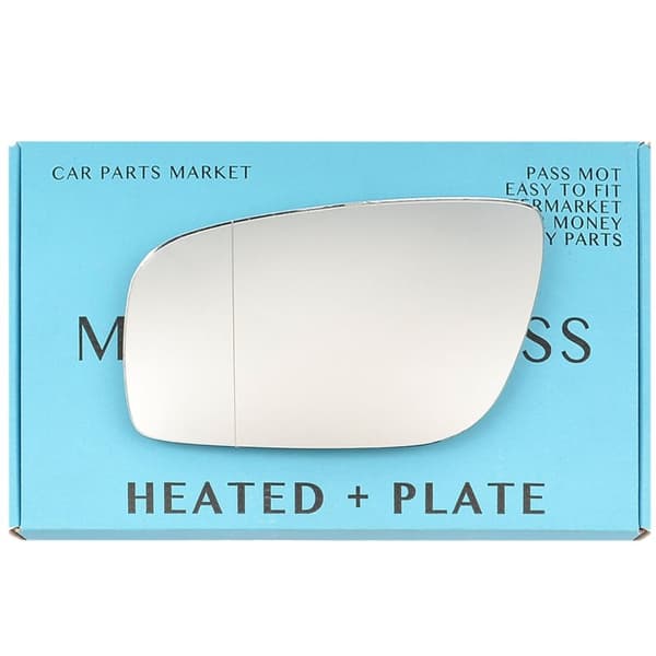 For Mercedes E-Class W211 06-09 Left Side Aspheric Electric Mirror Glass +Plate