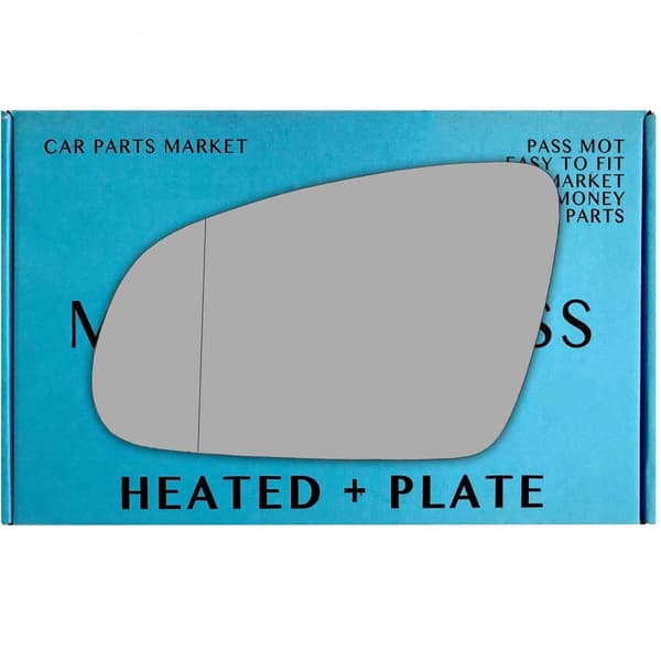 Left Passenger Side Wide Angle Mirror Glass Hyundai Kona 2017-2023 Heated Plate