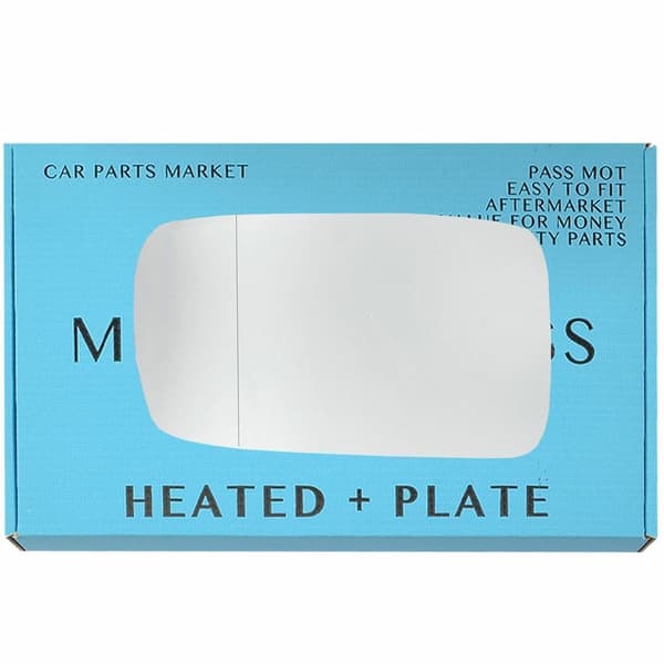 For BMW 7 Series 02-08 Left Aspheric Electric Wing Mirror Glass +Plate
