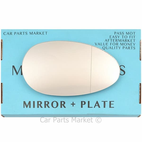 Right Driver Side Wide Angle Wing Mirror Glass For MG ZR ZS ZT 2001-2005 Plate
