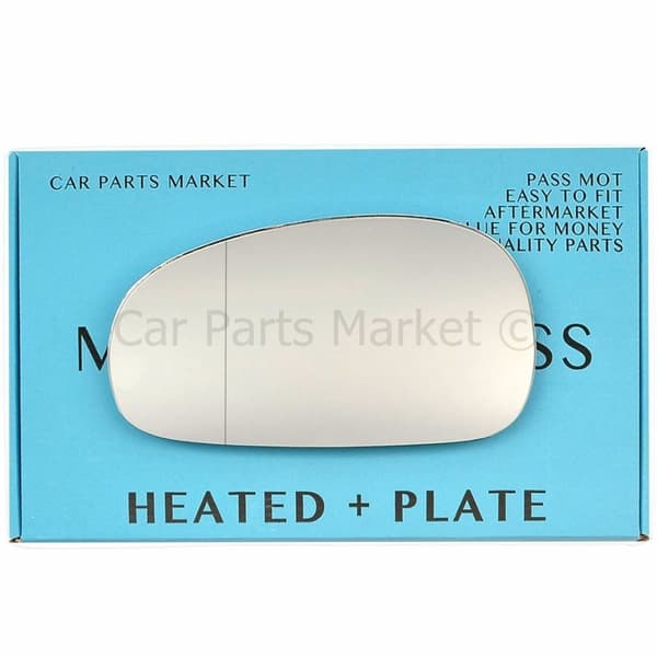 For Seat Leon 05-09 Left Passenger Aspheric Electric Wing Mirror Glass w/ Plate