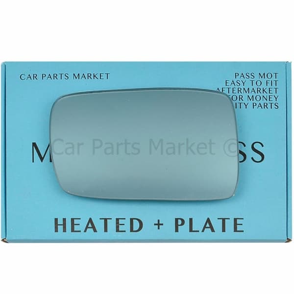 For BMW 7 series 02-08 Left Passenger Electric Blue Wing Mirror Glass +Plate