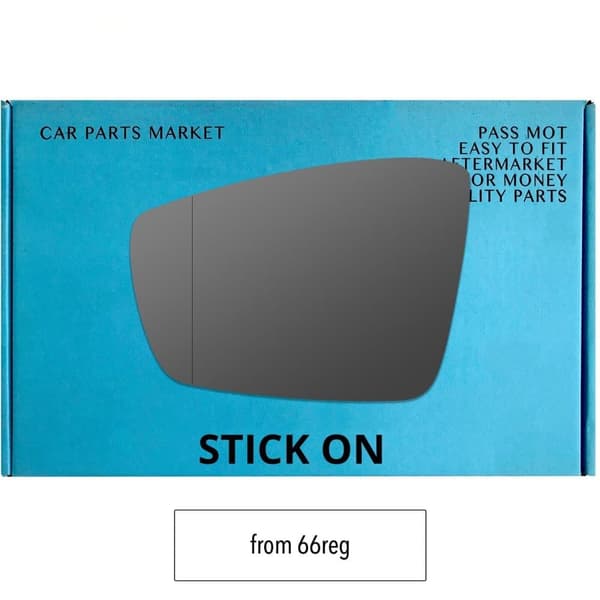 For VW UP 16-24 from 66reg Left Side Aspheric Wing Mirror Glass