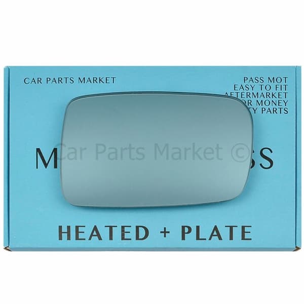 For BMW 3 Series E46 Coupe 98-05 Right Electric Blue Wing Mirror Glass +Plate