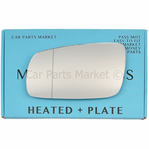 For Seat Leon 99-03 Left Passenger Aspheric Electric Wing Mirror Glass w/ Plate