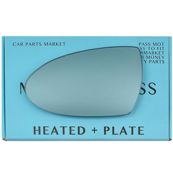 For BMW M5 2005-10 Left Passenger Electric Blue Wing Mirror Glass +Plate