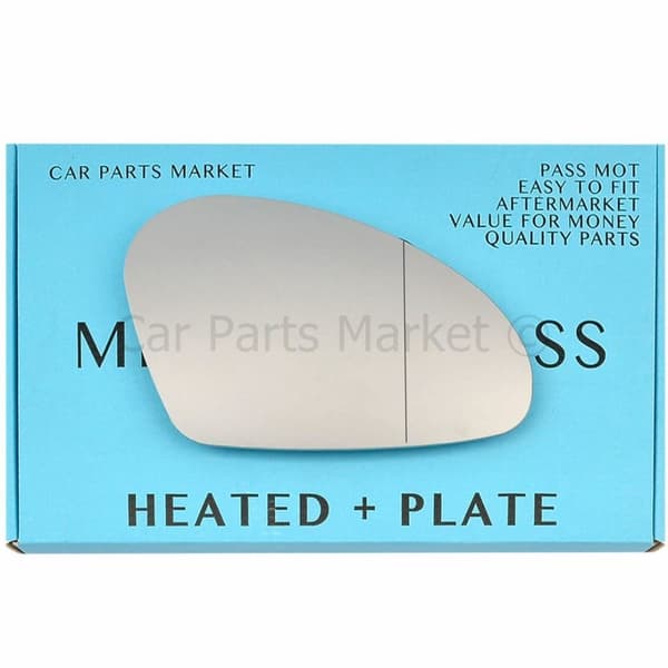 For Seat Leon 03-05 Right Driver Aspheric Electric Wing Mirror Glass with Plate