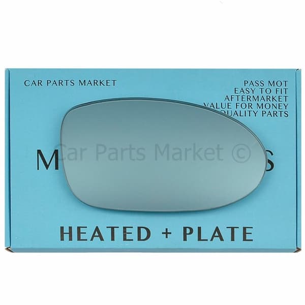 For BMW M5 98-03 Right Driver Side Electric Blue Wing Mirror Glass with Plate