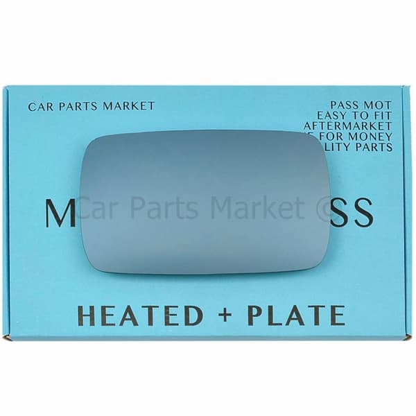 For BMW 3 series 1982-2000 Left Passenger Electric Blue Wing Mirror Glass +Plate