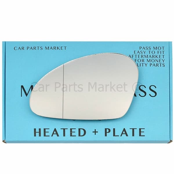 For Seat Toledo 03-09 Left Side Aspheric Electric Wing Mirror Glass with Plate