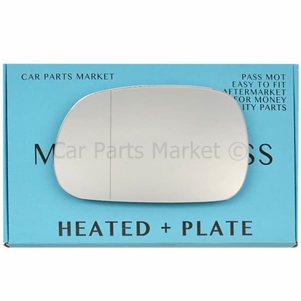 For BMW Z3 Roadster 95-03 Left Passenger Aspheric Electric Mirror Glass +Plate