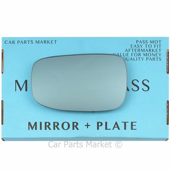 For PEUGEOT 306 93-02 Right Side BLUE TINTED Mirror Glass Driver +Plate