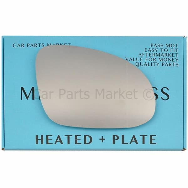 Right Side Wide Angle Wing Mirror Glass For VW Golf Plus 04-14 Heated +Plate
