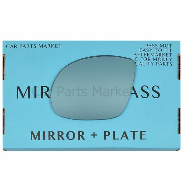 For BMW M3 E36 92-99 Left Passenger Side Blue Wing Mirror Glass with Plate