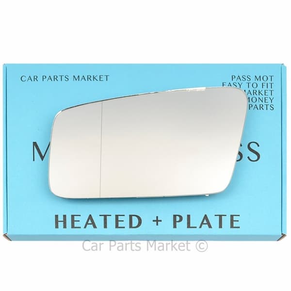 For Audi 100 200 82-91 Left Aspheric Electric Wing Door Mirror Glass with Plate