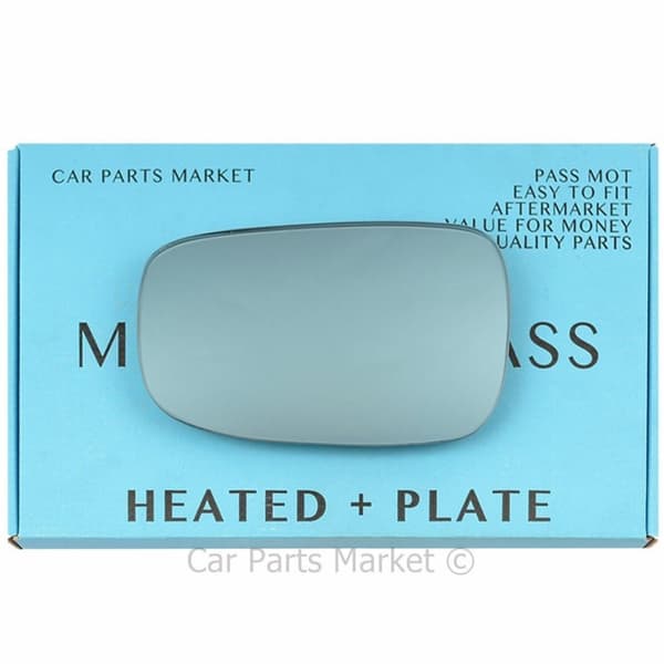 Right Side Flat blue Wing Mirror Glass For Peugeot 306 1993-2002 Heated + Plate
