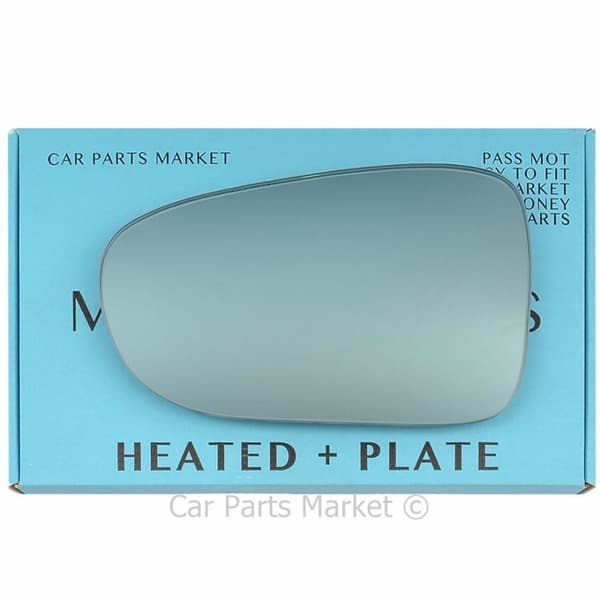 Left Side blue Flat Wing Mirror Glass For Ford Galaxy 1995-2006 Heated + Plate