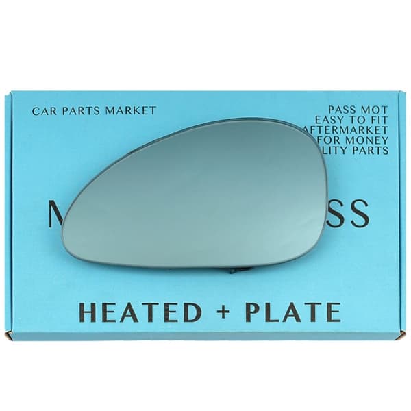 Left Side blue Flat Wing Mirror Glass For Citroen C4 2004-2009 Heated + Plate