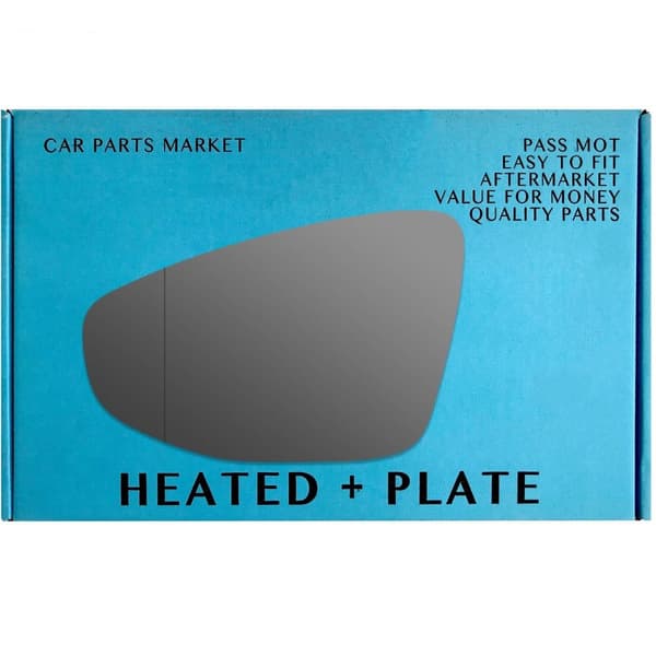 For Audi A3 2020-23 Left Passenger Aspheric Electric Wing Mirror Glass +Plate