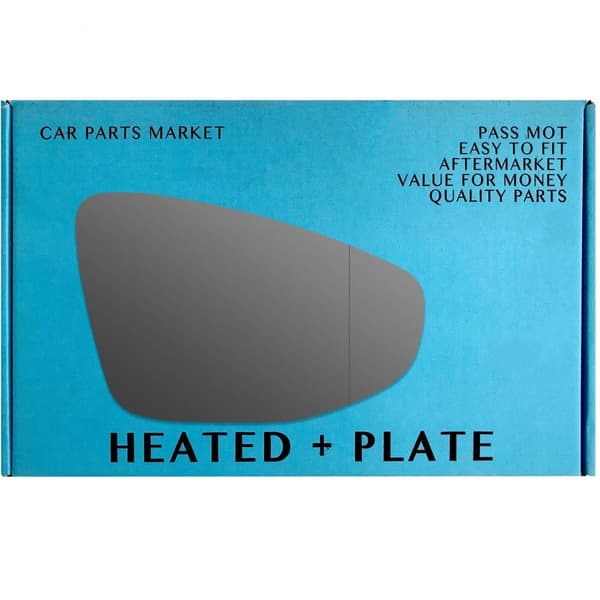 For Audi A3 2020-22 Right Driver Side wide Angle Heated Plate Wing Mirror Glass